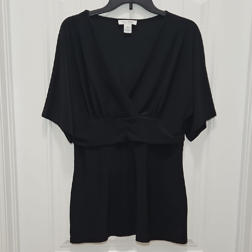 White House Black Market Short Sleeve Flowy Career Top